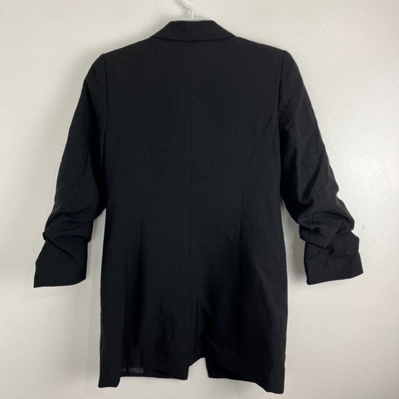 ASOS NWT Ruched Sleeve Black Blazer - Picture 6 of 9